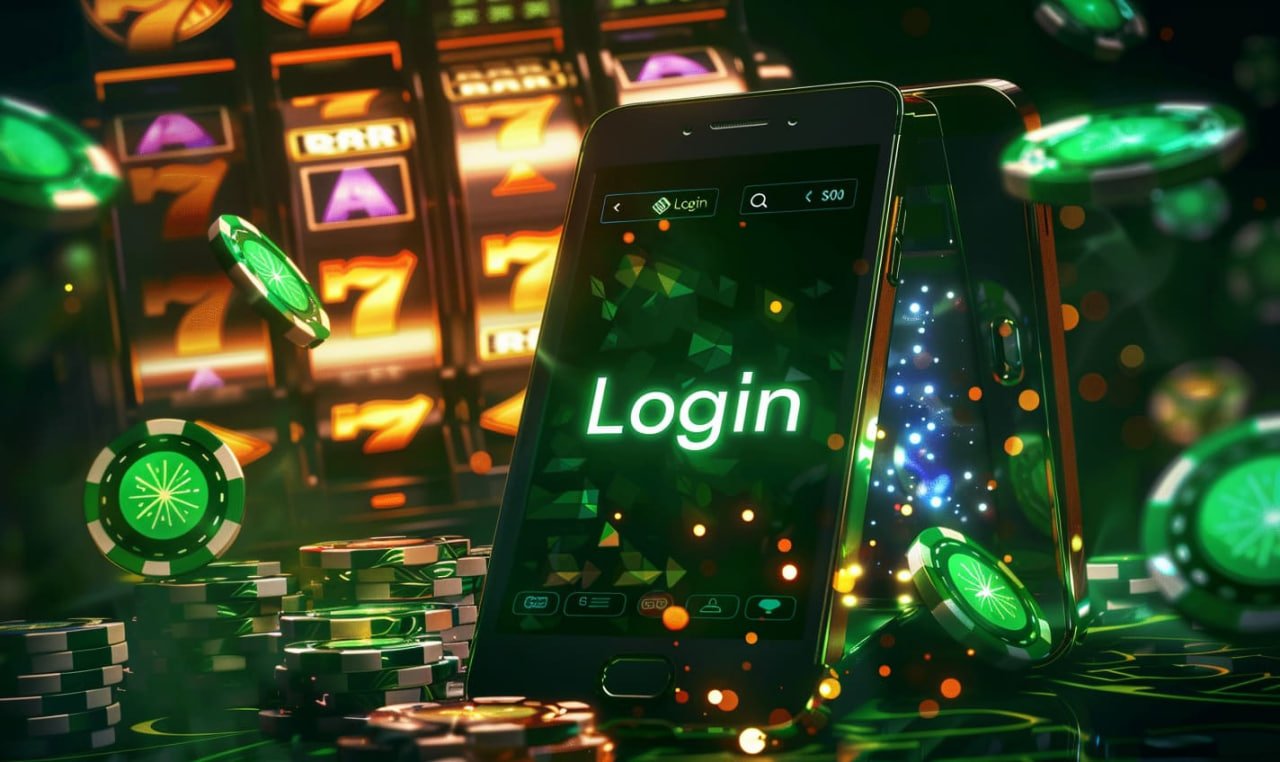 Mobile app access screen for 47777 port with purple neon Bangladesh-friendly layout